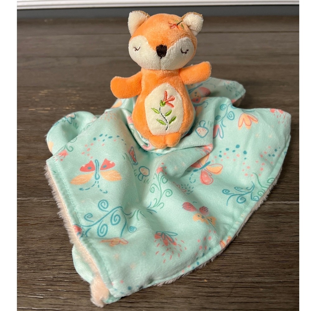 Mary Meyer Flora Fox Lovey Security Blanket Mint Green Butterfly Plush